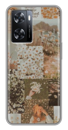 Чехол с картинкой "Коллаж ромашек " для Oppo a57s