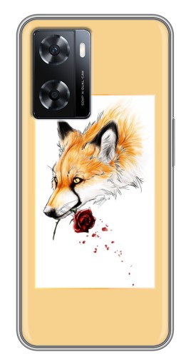 Силиконовый чехол с изображением "Лиса с розой" для Oppo a57s