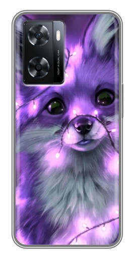 Чехол с печатью "Лисенок фиолетовый" для Oppo a57s