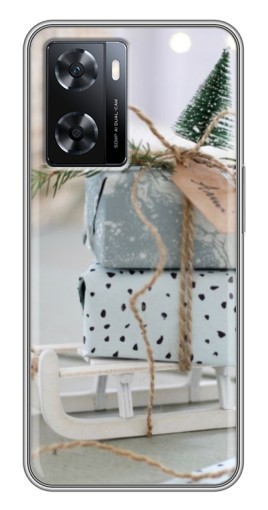 Силиконовый чехол с изображением "Подарки на санках" для Oppo a57s