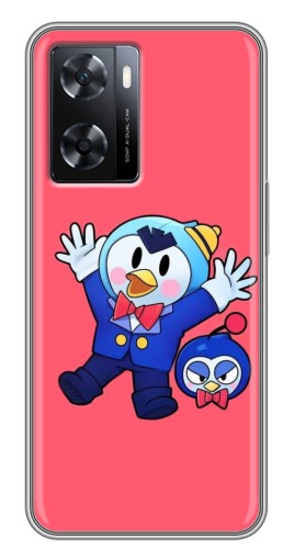 Чехол с картинкой "Радостный пингвин" для Oppo a57s