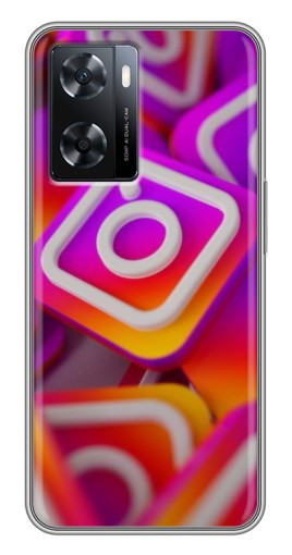 Чехол с принтом "Значки Инстаграм" для Oppo a57s