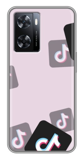 Силиконовый чехол с изображением "Значки ТикоТока" для Oppo a57s