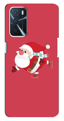 Чехол с картинкой "Дед Мороз на коньках" для Oppo a54s