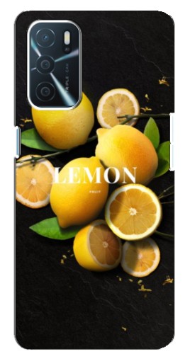Силиконовый чехол с изображением "Лимон на черном" для Oppo a54s