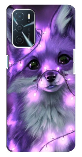 Силиконовый чехол с изображением "Лисенок фиолетовый" для Oppo a54s