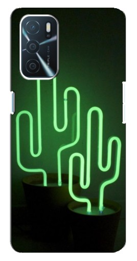 Чехол с картинкой "Неоновый кактус" для Oppo a54s