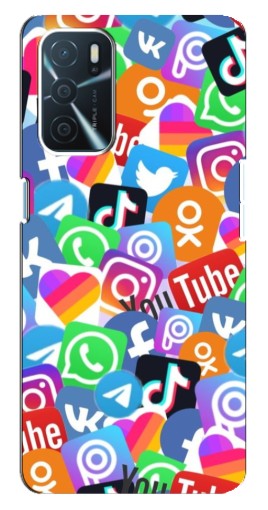 Чехол с принтом "Яркие иконки" для Oppo a54s