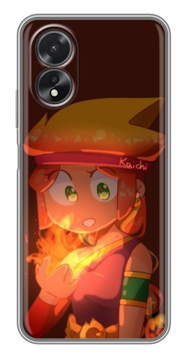 Чехол с картинкой "Amber с огнем" для Oppo A17