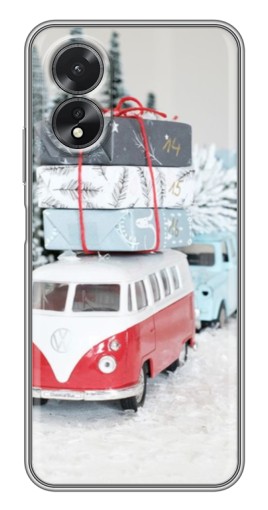 Чехол с принтом "Автобус с подарками" для Oppo A17