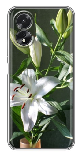 Чехол с картинкой "Белые лилии" для Oppo A17
