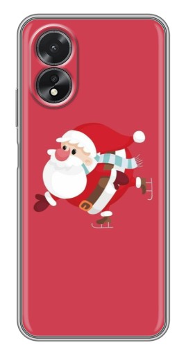 Силиконовый чехол с изображением "Дед Мороз на коньках" для Oppo A17