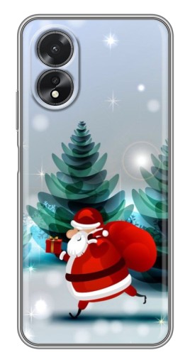 Чехол с принтом "Дед Мороз с подарком" для Oppo A17