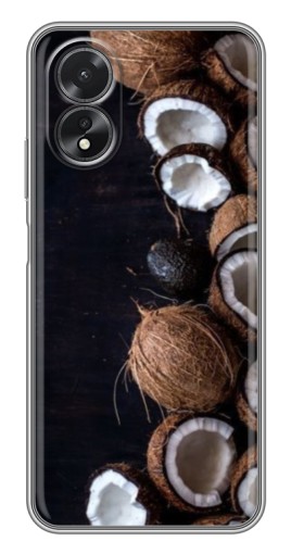 Чехол с принтом "Кокосы на черном" для Oppo A17