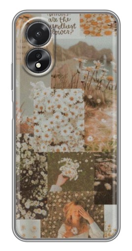 Чехол с печатью "Коллаж ромашек " для Oppo A17