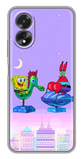 Чехол с принтом "Крабс и Спанч Боб" для Oppo A17