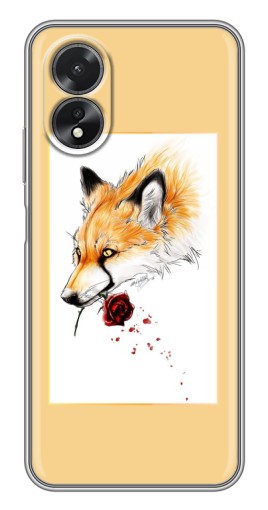 Чехол с печатью "Лиса с розой" для Oppo A17