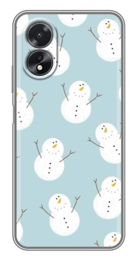 Чехол с печатью "Маленькие снеговики" для Oppo A17