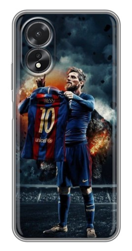 Чехол с картинкой "Месси с футболкой" для Oppo A17