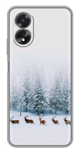 Чехол с картинкой "Олени в лесу" для Oppo A17