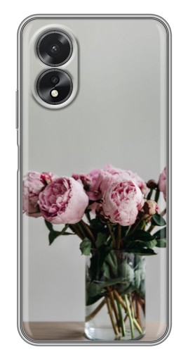 Чехол с печатью "Пионы в вазе" для Oppo A17