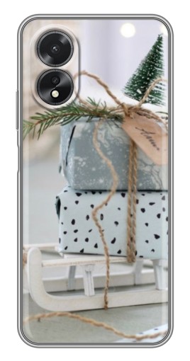 Силиконовый чехол с изображением "Подарки на санках" для Oppo A17