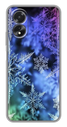 Силиконовый чехол с изображением "Разноцветные снежинки" для Oppo A17