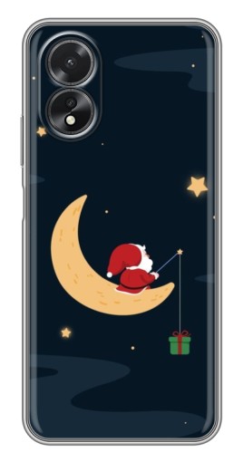 Чехол с принтом "Санта на луне" для Oppo A17