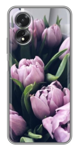 Чехол с картинкой "Сиреневые тюльпаны" для Oppo A17