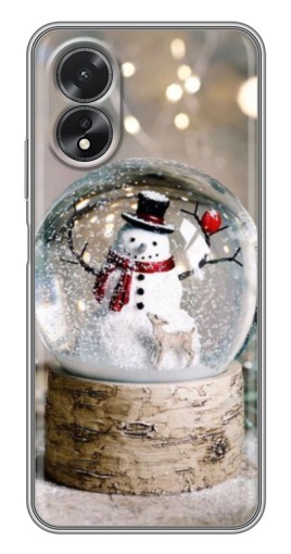 Силиконовый чехол с изображением "Снеговик в шаре" для Oppo A17