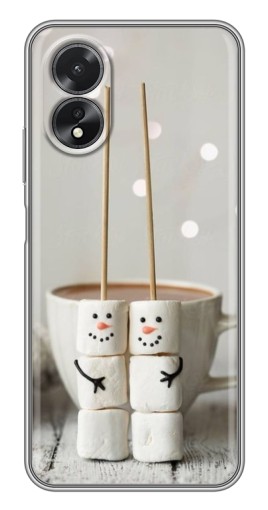 Силиконовый чехол с изображением "Снеговики из зефира" для Oppo A17