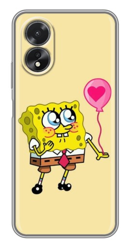 Чехол с печатью "СпанчБоб с шариком" для Oppo A17