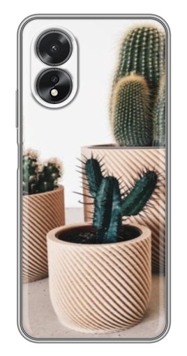 Чехол с печатью "стильные кактусы" для Oppo A17