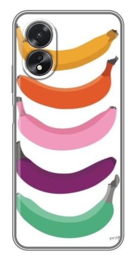 Чехол с печатью "Цветные бананы" для Oppo A17