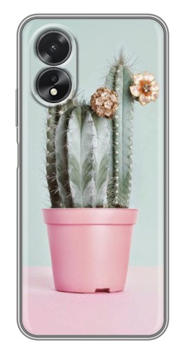 Чехол с принтом "Цветущий кактус" для Oppo A17