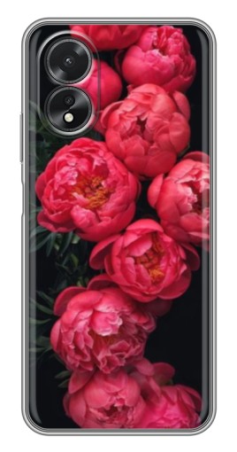 Чехол с картинкой "Яркие пионы" для Oppo A17