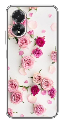 Чехол с картинкой "Яркие розы" для Oppo A17