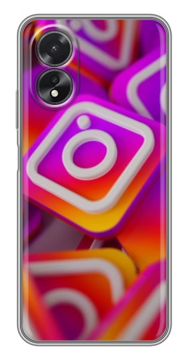 Чехол с печатью "Значки Инстаграм" для Oppo A17