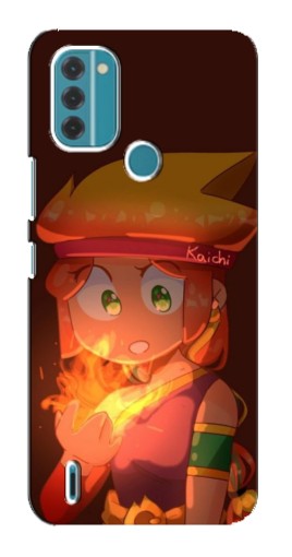 Силиконовый чехол с изображением "Amber с огнем" для Nokia C31
