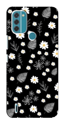 Чехол с картинкой "Ромашки на черном" для Nokia C31