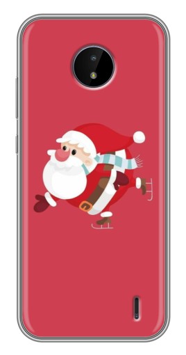Чехол с печатью "Дед Мороз на коньках" для Nokia C20