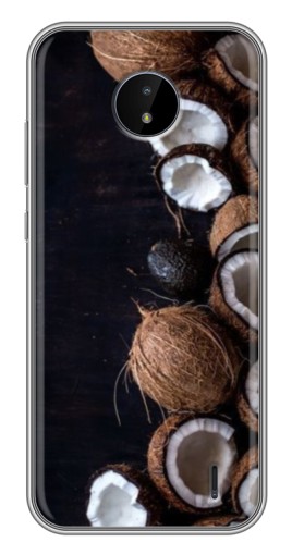 Силиконовый чехол с изображением "Кокосы на черном" для Nokia C20