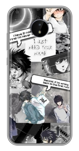 Чехол с печатью "L - Death note" для Nokia C20