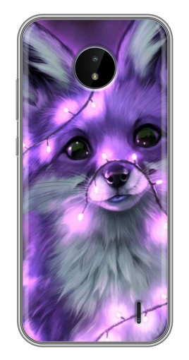 Чехол с принтом "Лисенок фиолетовый" для Nokia C20