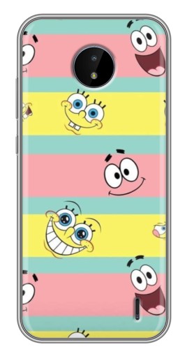 Чехол с картинкой "Мордашки" для Nokia C20