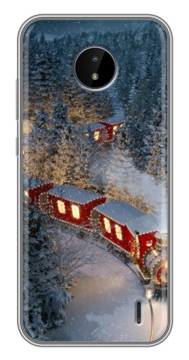 Силиконовый чехол с изображением "Новогодний поезд" для Nokia C20