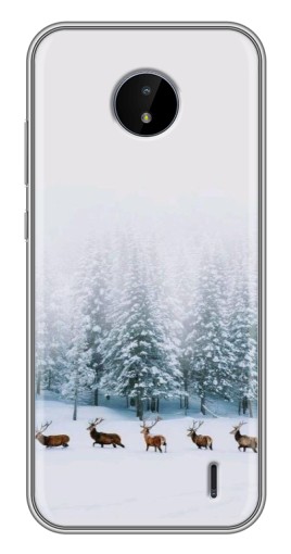 Чехол с принтом "Олени в лесу" для Nokia C20