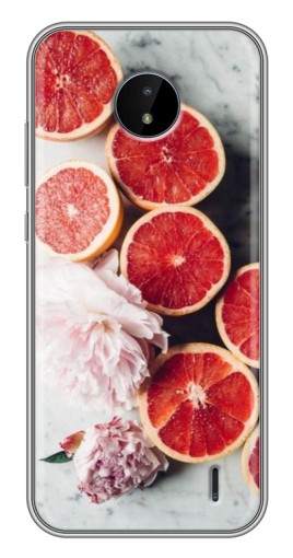 Силиконовый чехол с изображением "Половинки грейпфрутов" для Nokia C20