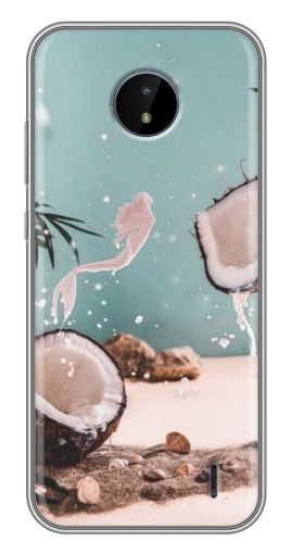 Чехол с печатью "Половинки кокоса" для Nokia C20