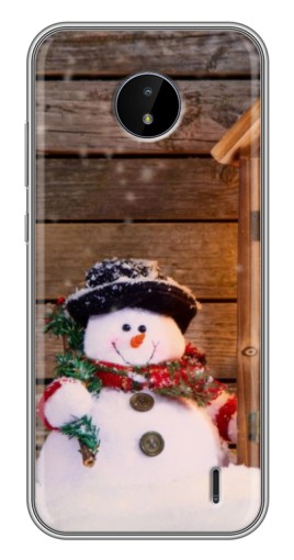 Чехол с картинкой "Рождественский снеговик" для Nokia C20